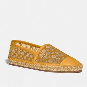 Coach Cleo Espadrille Size 8 Mustard Yellow